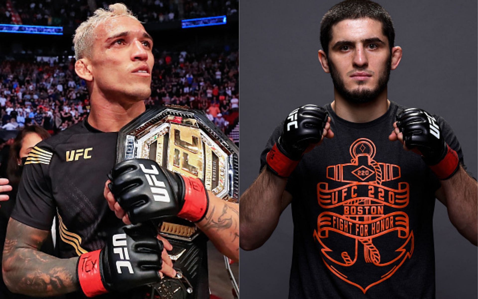 Charles Oliveira (left) and Islam Makhachev (right)(Images via Getty)