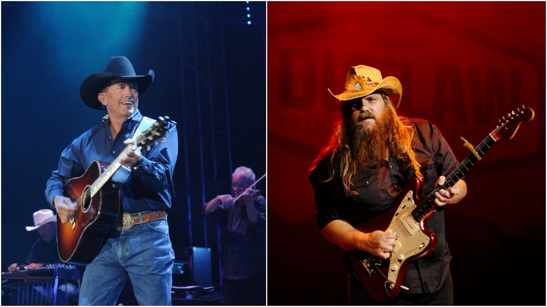 (Image via Twitter / @georgestrait and @chrisstapleton)