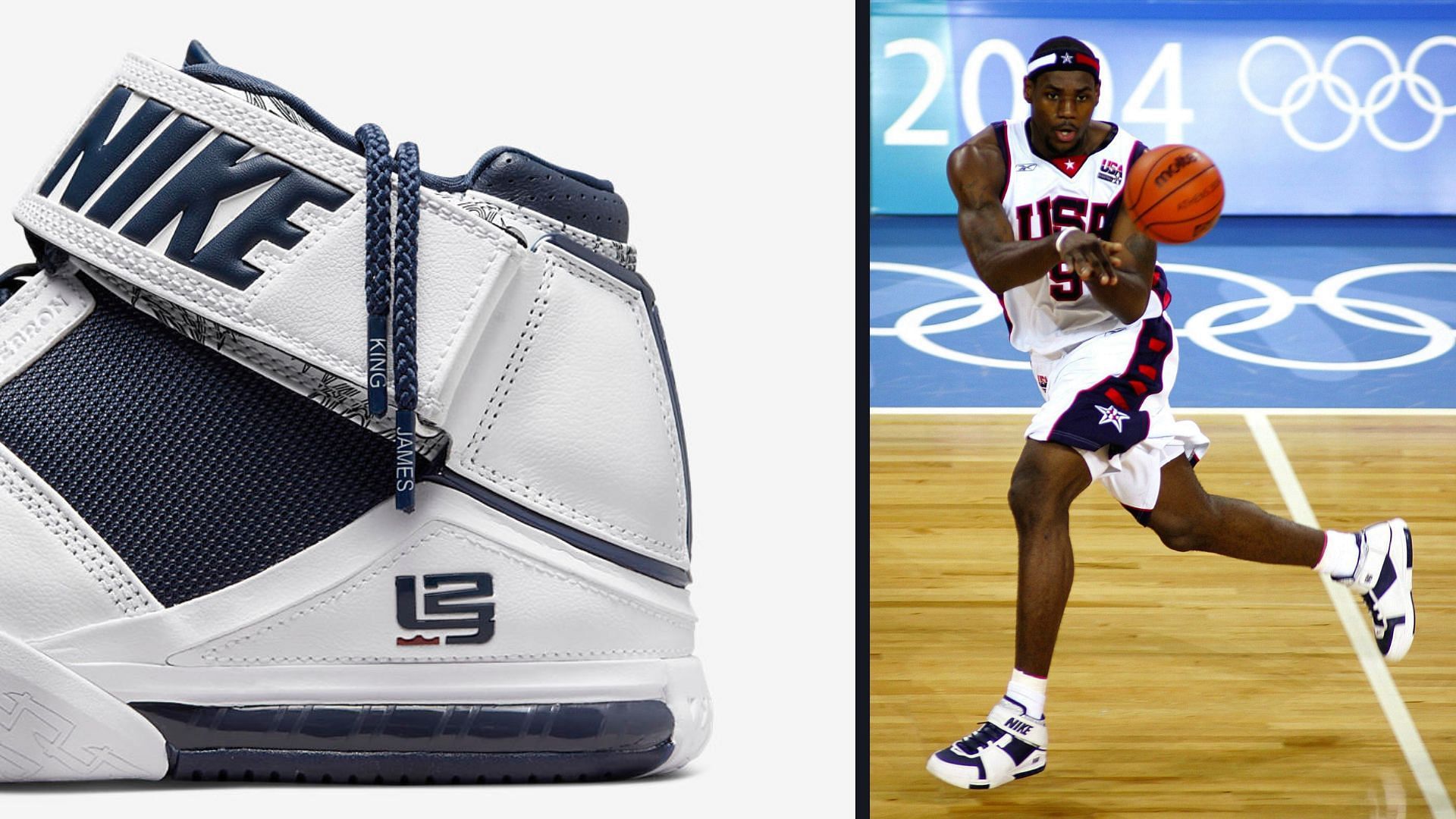 James first wore these shoes during his 2004 basketball game (Image via Twitter/@soleuniv)