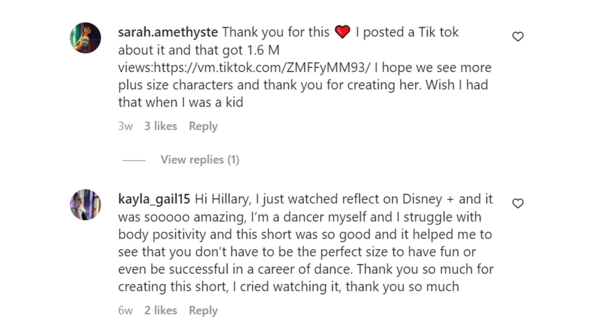 Fans lauded Bradfield under her Instagram post after the film&#039;s announcement (Image via @hillary_bradfield/Instagram).