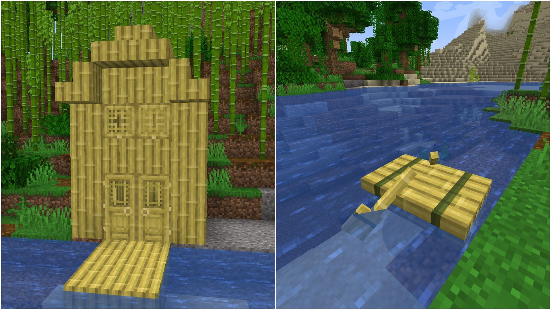 Bamboo wood set and raft are also added to the latest snapshot 22w42a (Image via Sportskeeda)