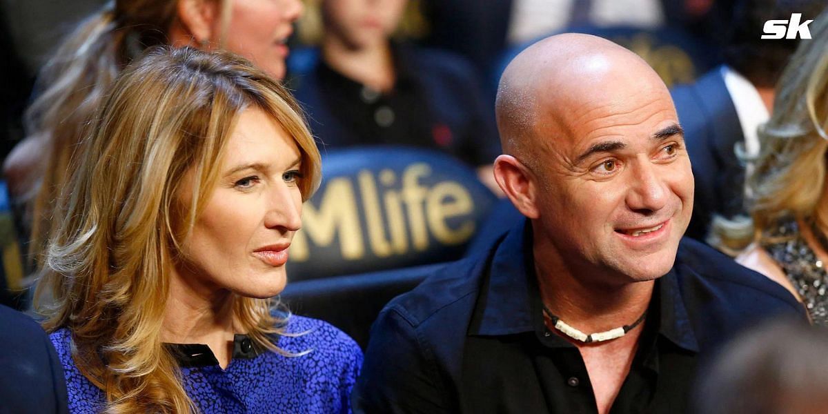 Steffi Graf (L) and Andre Agassi