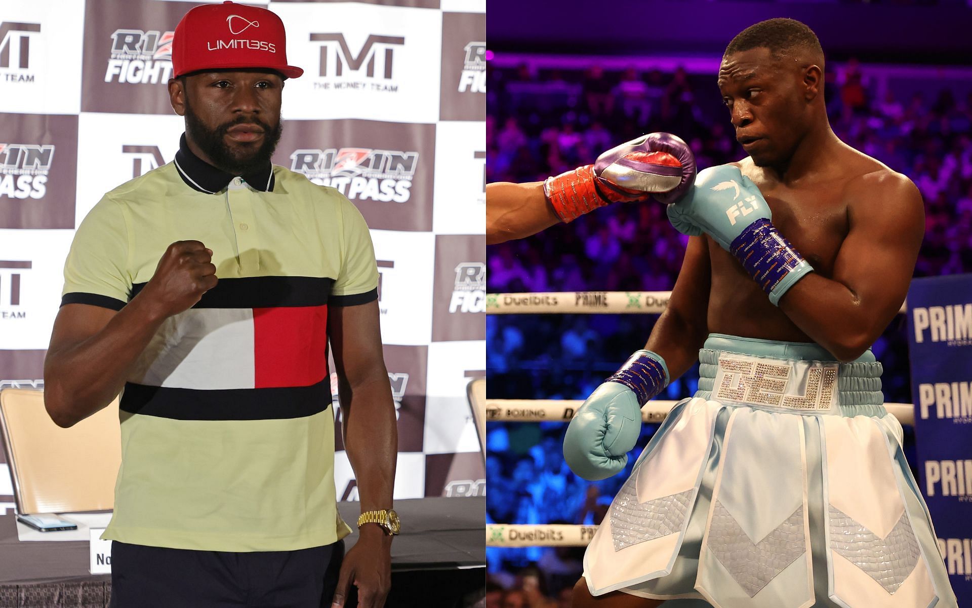 Floyd Mayweather and Deji in row over size of boxing gloves ahead