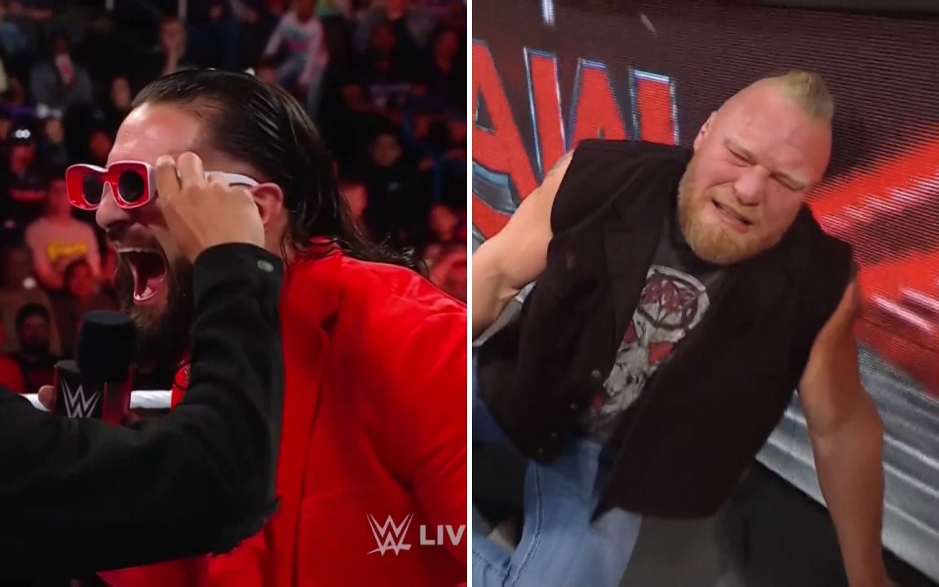 Seth Rollins got a new challenger (left); Brock Lesnar (right)
