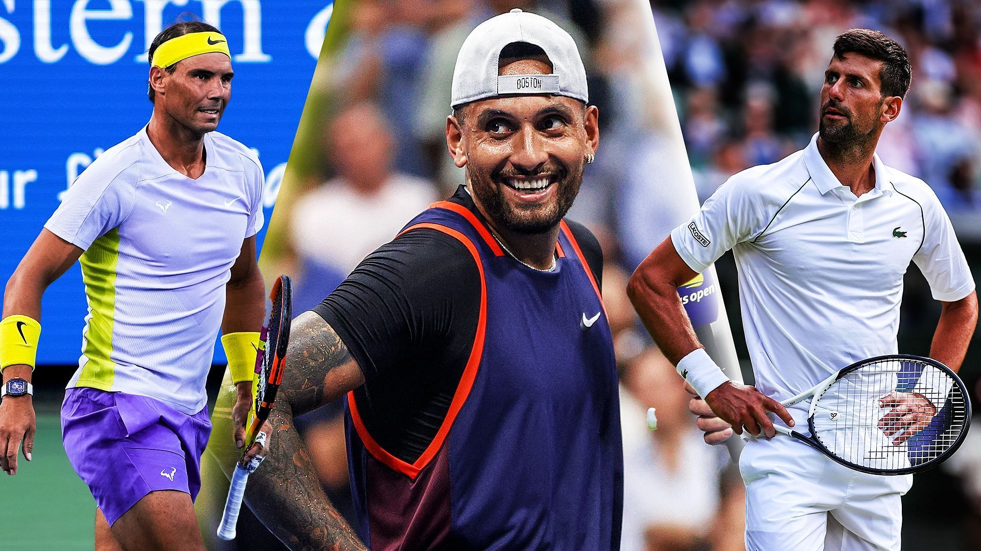 Nick Kyrgios is happy to be in the same conversation as Rafael Nadal and Novak Djokovic