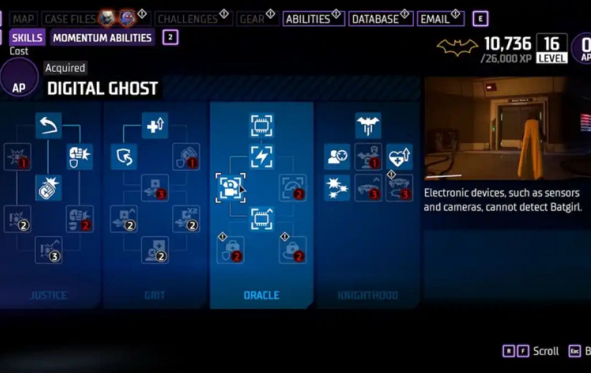 Sneak behind enemies lines undetected to avoid unwanted conflict using the Digital Ghost skill (Image via WB Games)