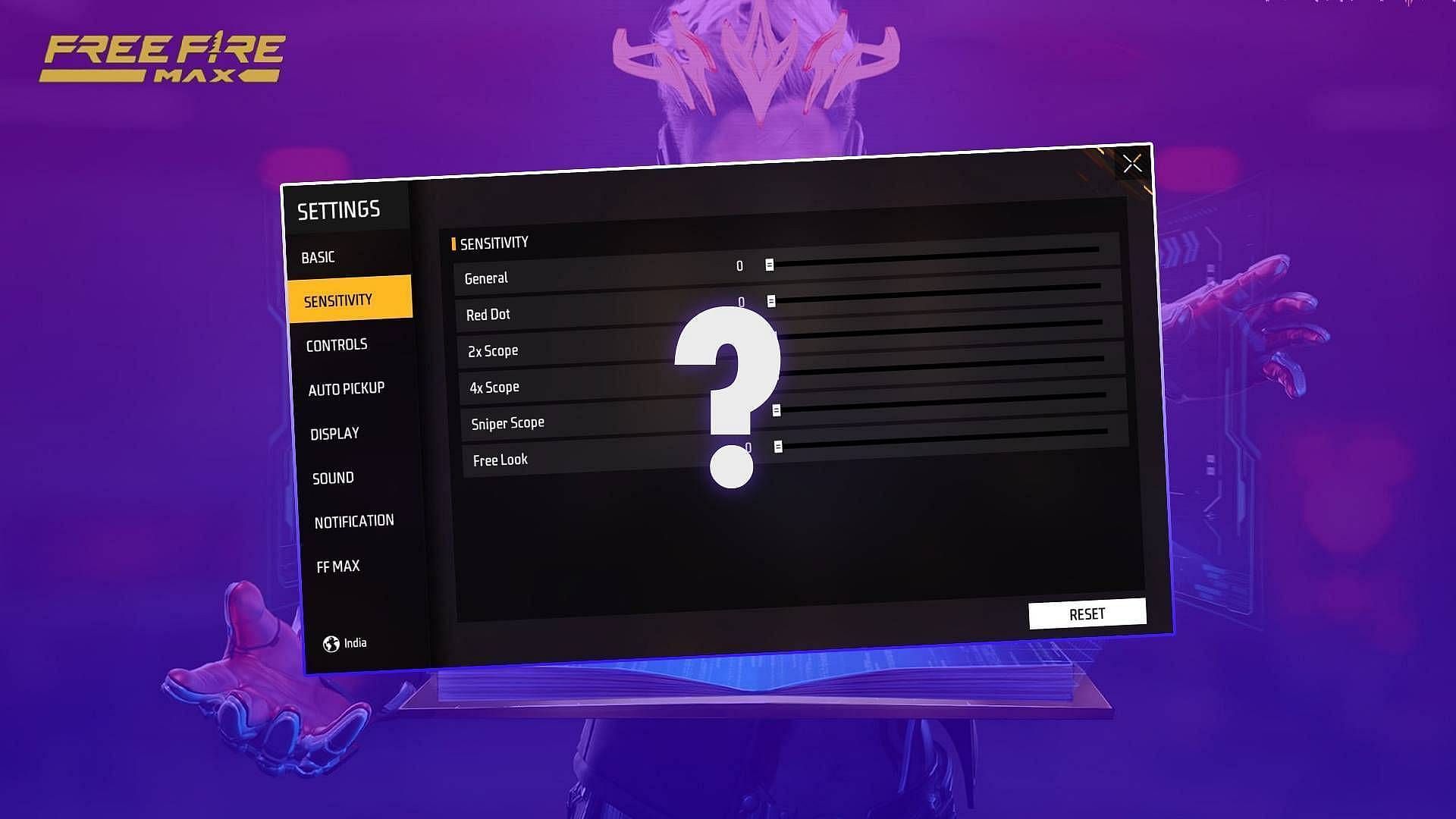 Free Fire MAX sensitivity settings for headshots
