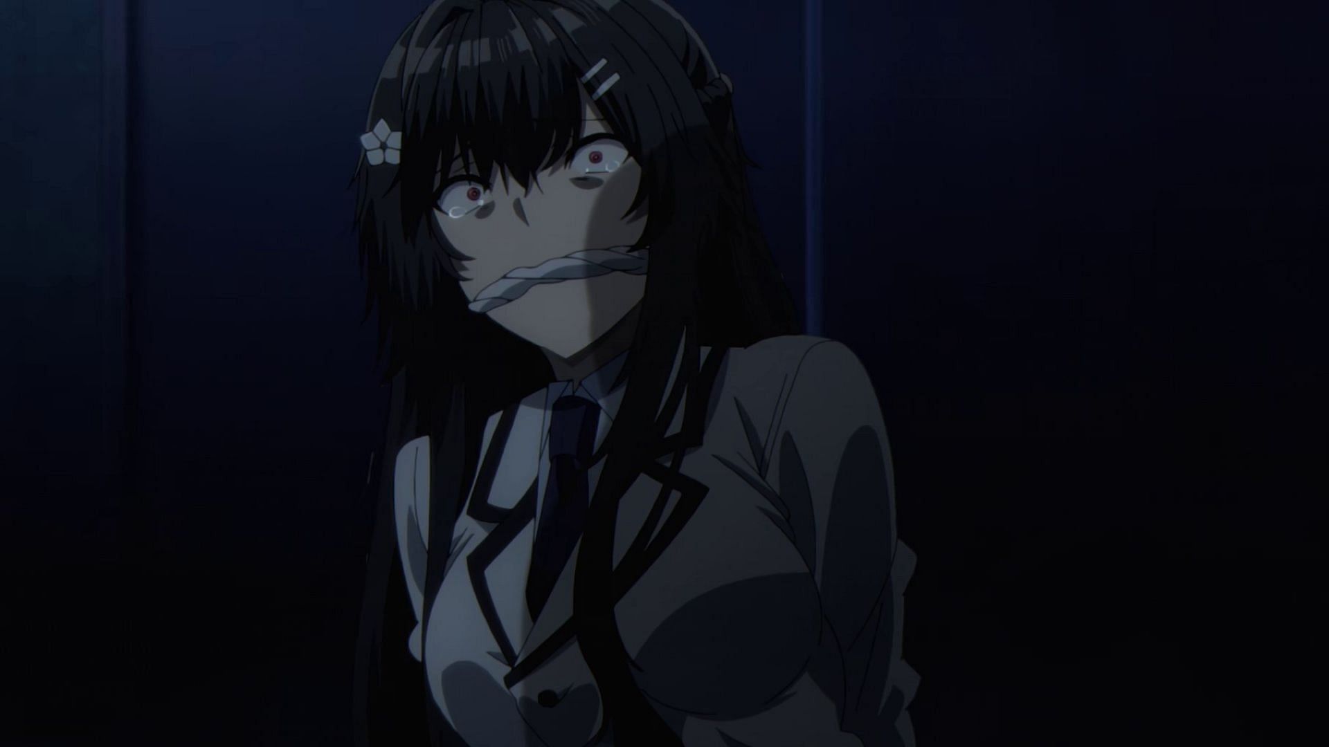 Nishino kidnapped in in The Eminence in Shadow episode 1 (Image via Studio Nexus)