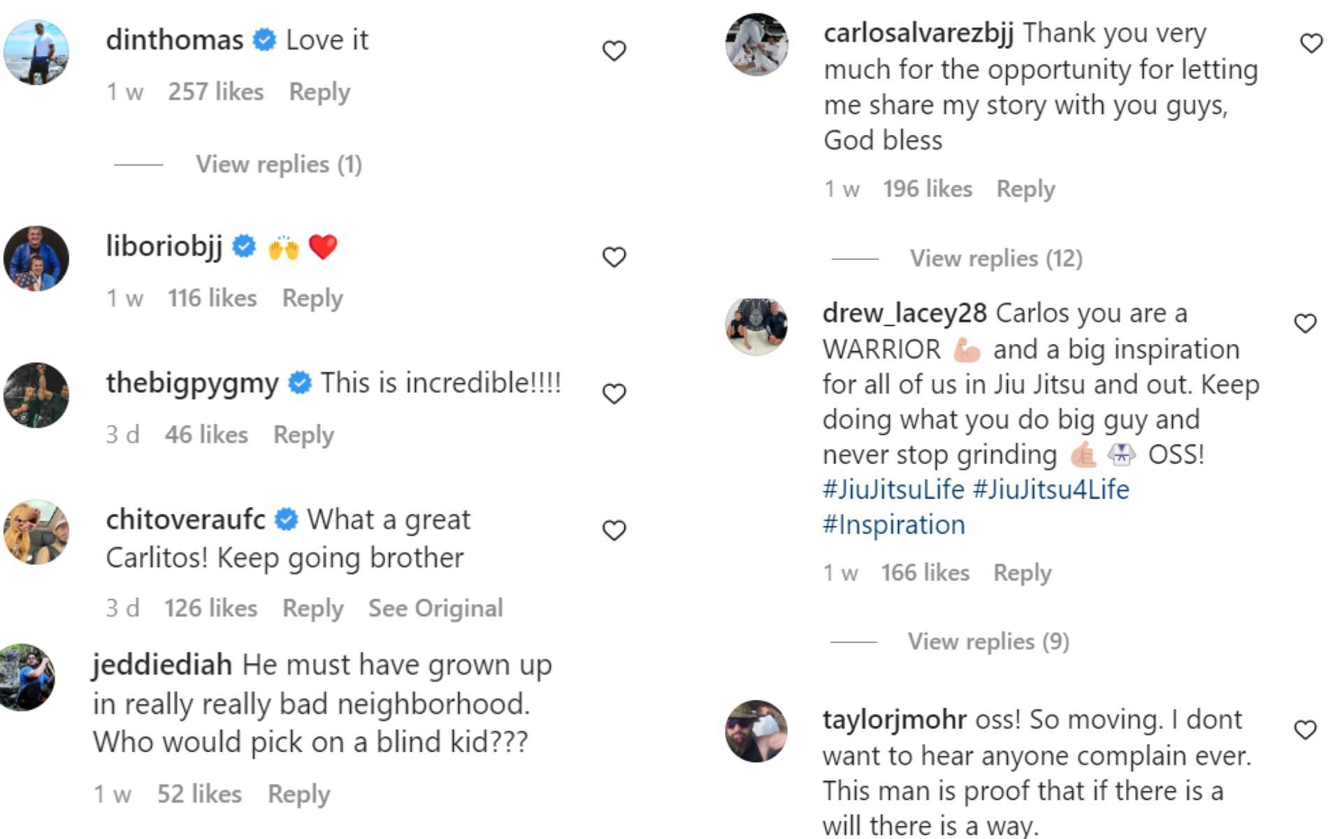 Fighters&#039; and fans&#039; reactions to Carlos Alvarez&#039;s story