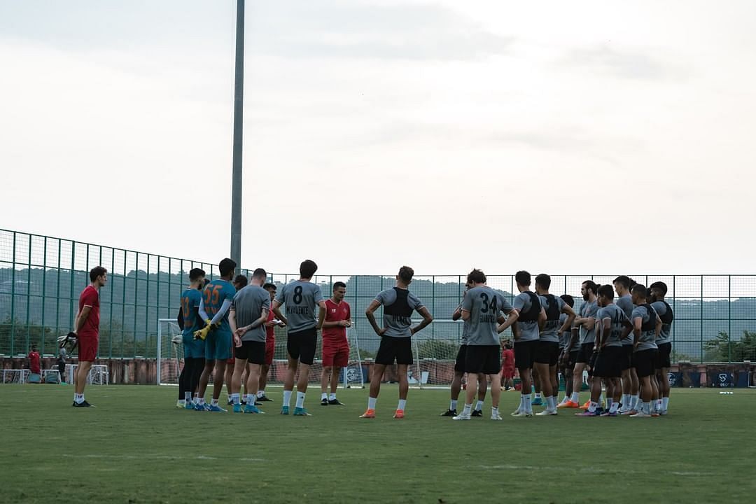FC Goa players during a training session ahead of their season-opener against East Bengal FC (Image Courtesy: FC Goa Instagram)