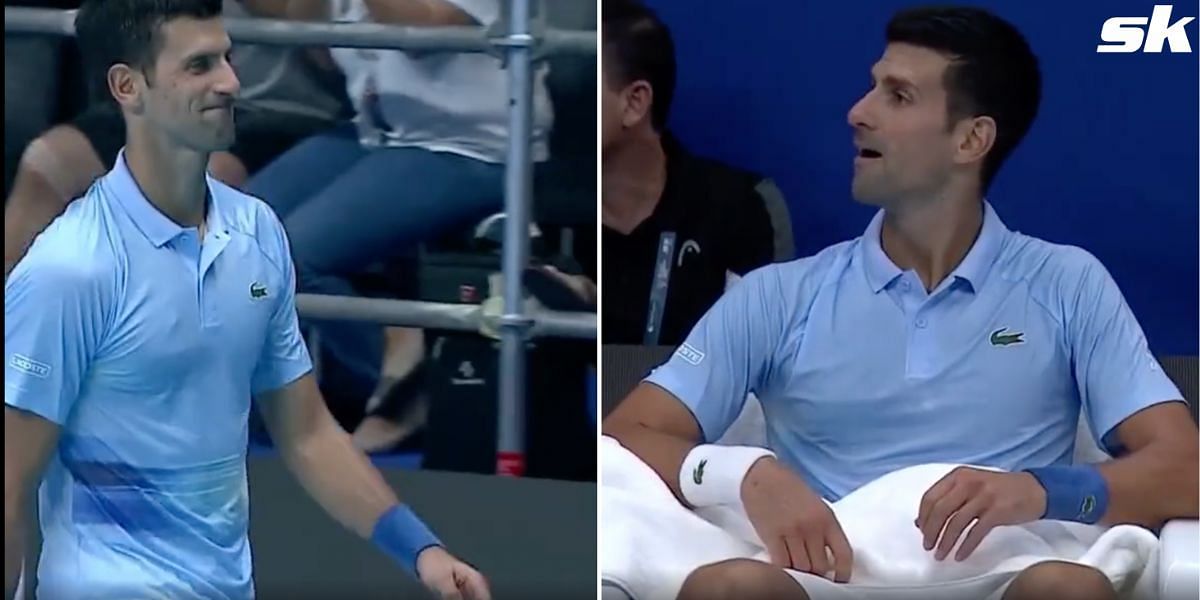 Novak Djokovic got confused about a change of sides during his match against Vasek Pospisil