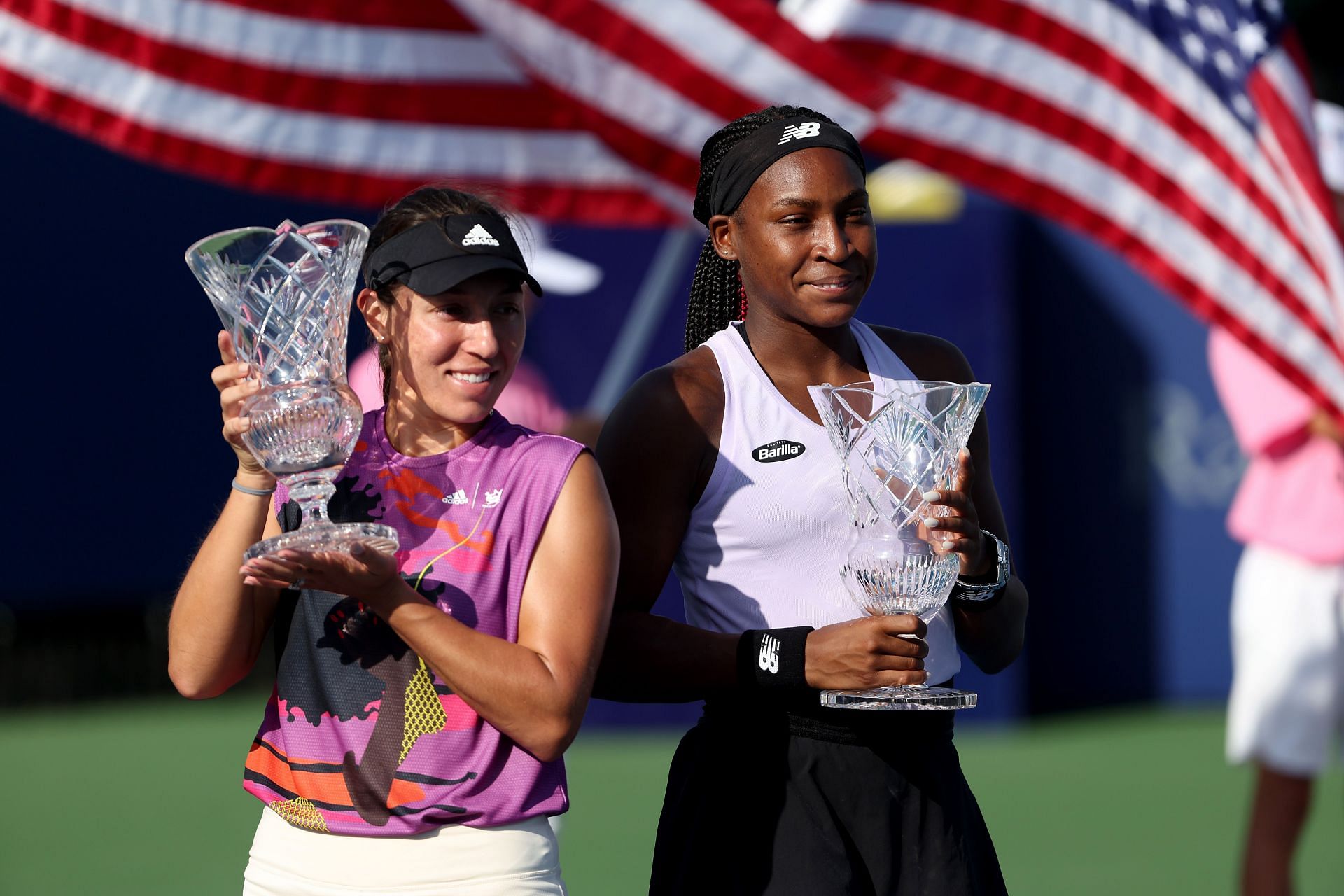 Jessica Pegula (L) and Coco Gauff won the women's doubles at the 2022 San Diego Open.