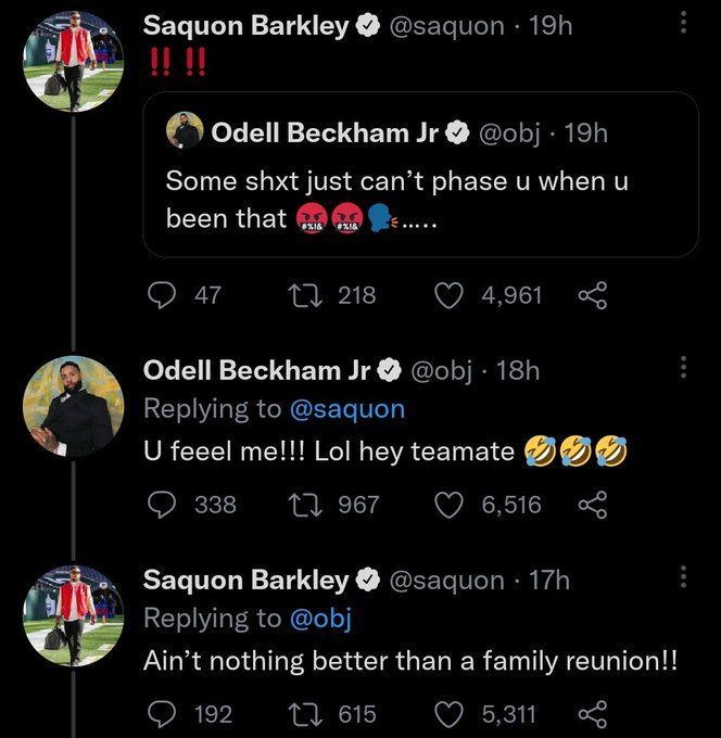 Saquon Barkley recruiting Odell Beckham Jr. back to the Giants