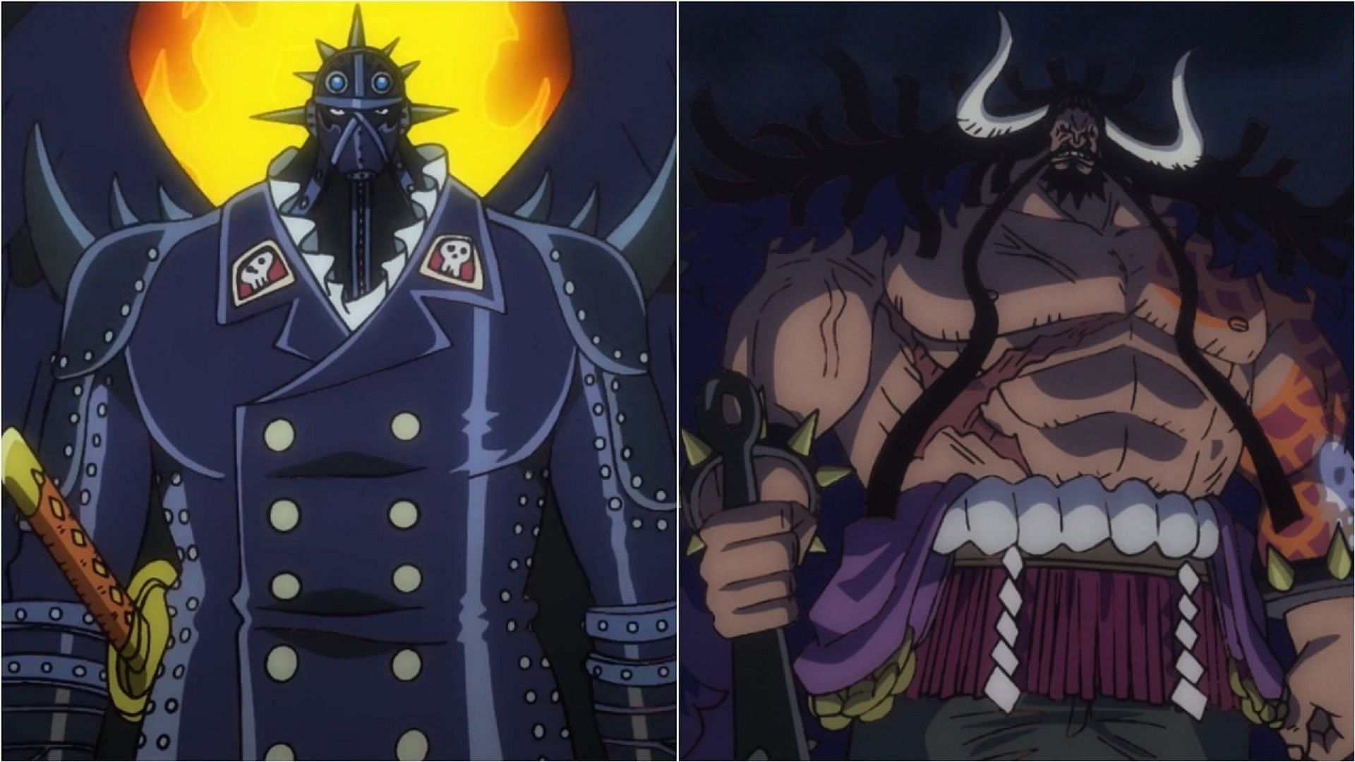 While King impressed Kaido with his strength to the point of being chosen as his right-hand man, Queen is a subordinate of a lower level (Image via Toei Animation, One Piece)