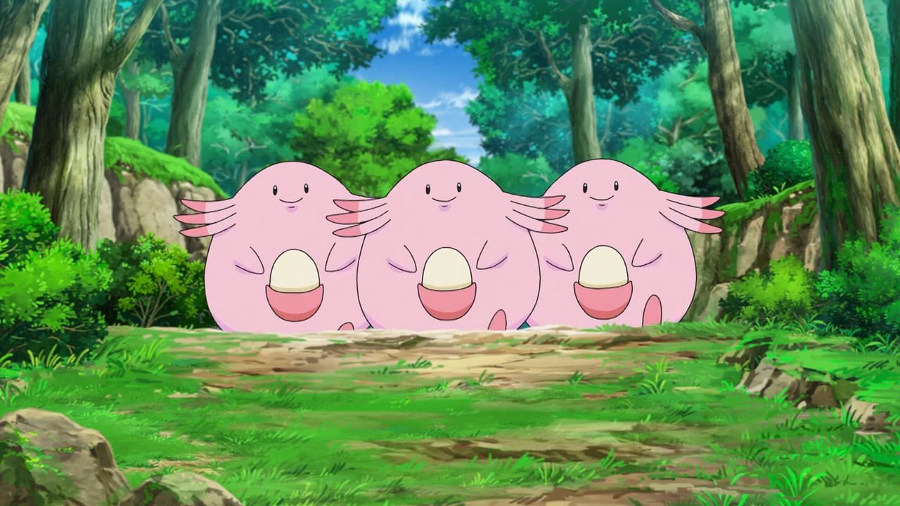 Chansey as it appears in the anime (Image via The Pokemon Company)