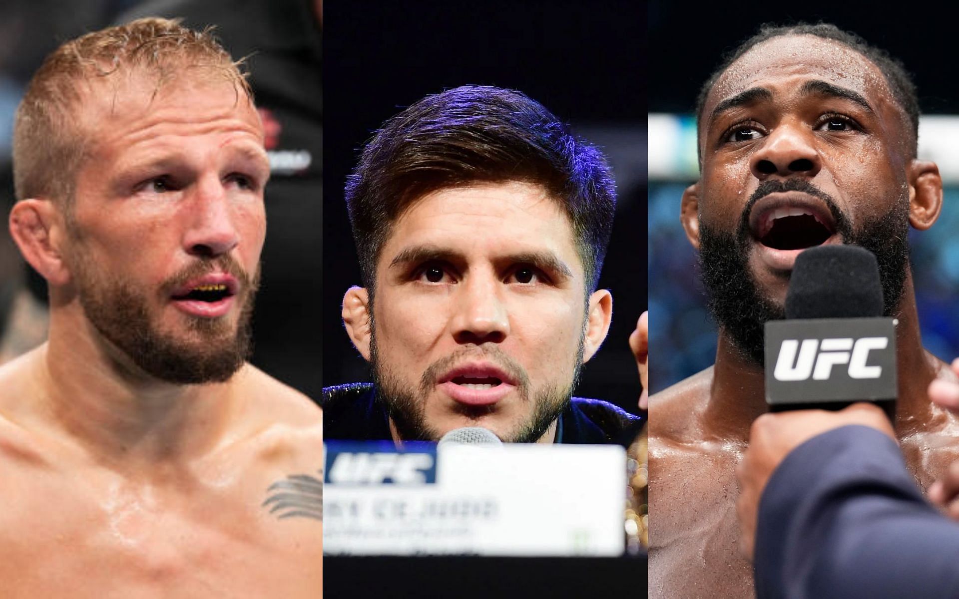 T.J. Dillashaw (left), Henry Cejudo (middle) and Aljamain Sterling (right)