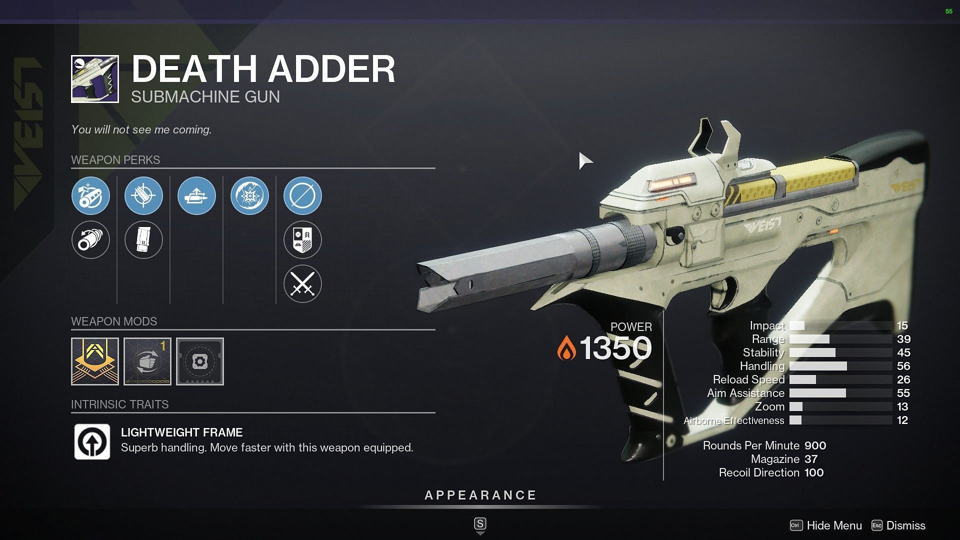 Death Adder SMG (Image via Destiny 2)