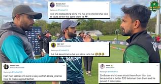 "Isko bhi statpadding sikha rhe hai" - Twitterati come up with hilarious reactions as Babar, Rizwan give batting tips to Liton Das