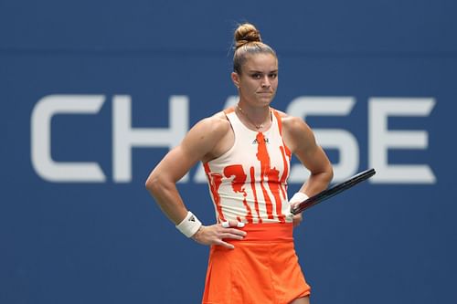 Maria Sakkari in action at the 2022 US Open