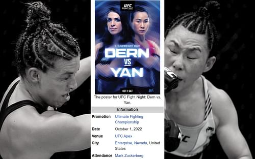 UFC Fight Night: Dern vs Yan's Wikipedia's page edited to poke fun at Mark Zuckerberg.