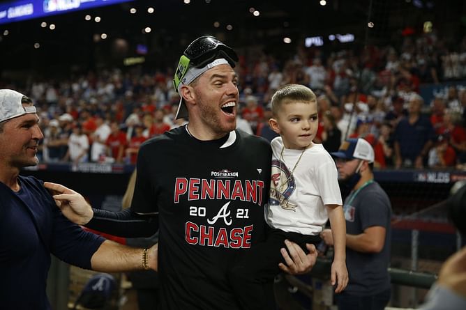 WATCH: Dodgers' All-Star Freddie Freeman's son shows off controversial Braves' tomahawk chop gesture in his mother's IG story
