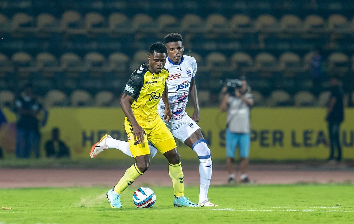 Bartholomew Ogbeche scored the winner for Hyderabad FC against Bengaluru FC [Credits: ISL]