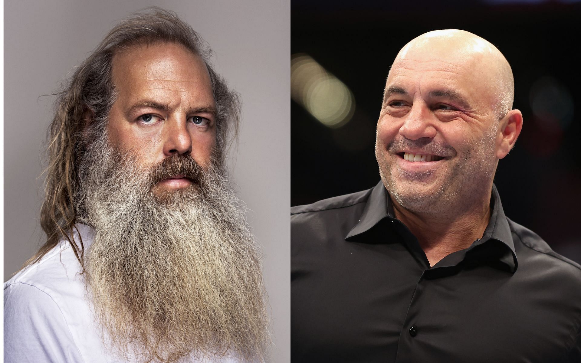 Rick Rubin (left) and Joe Rogan (right). [Images courtesy: left image from Christian Weber and right image from Getty Images]