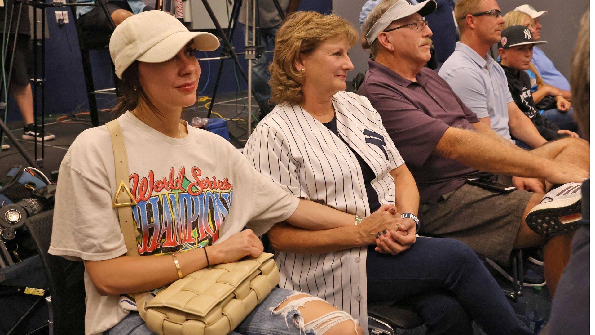 Aaron Judge&#039;s wife Samantha Bracksieck with his mother Patty.