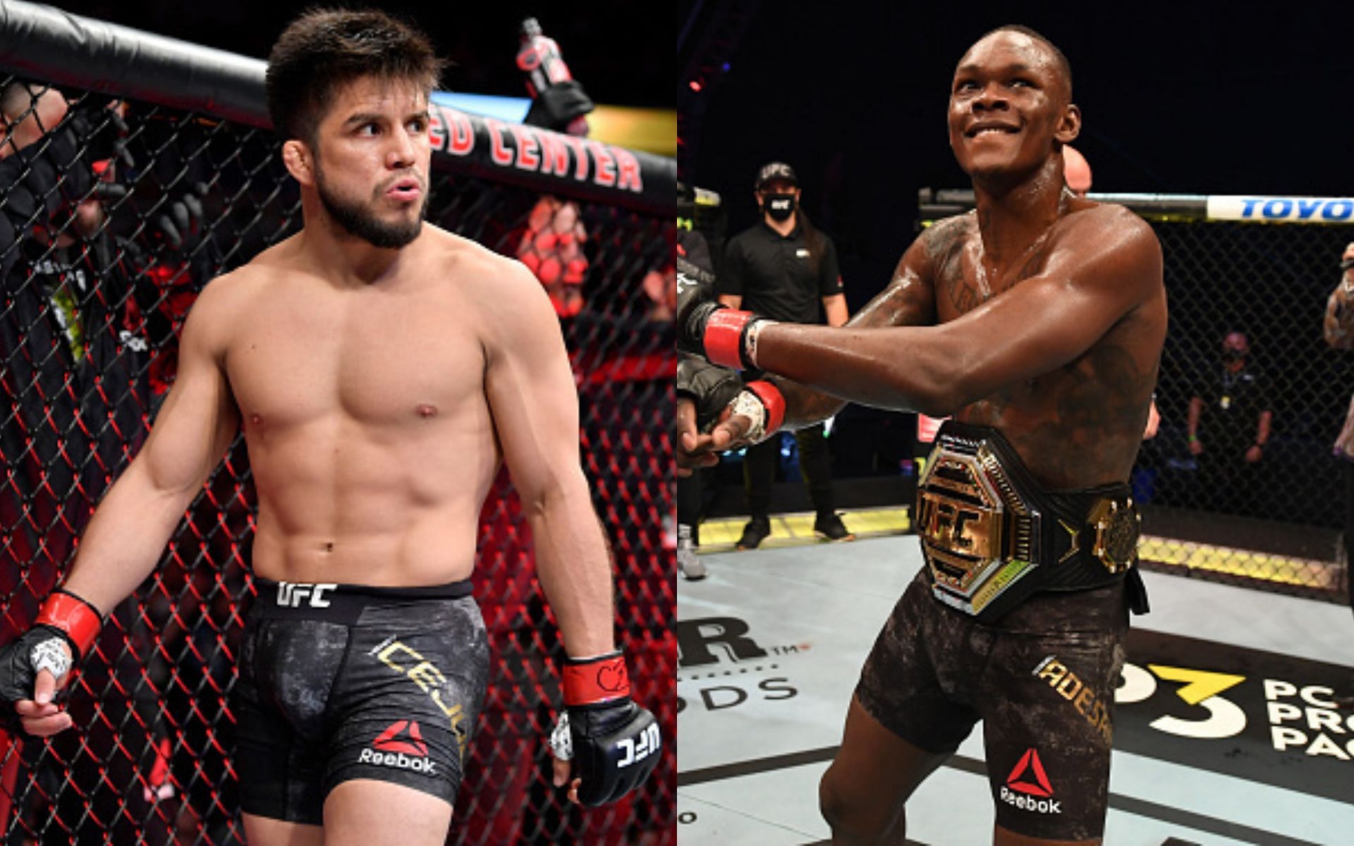 Henry Cejudo (left) and Israel Adesanya (right)(Images via Getty)