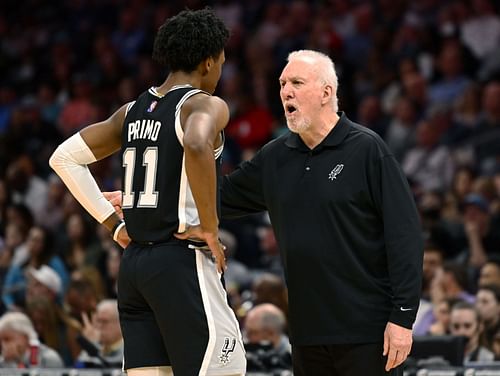 Joshua Primo and Gregg Popovich