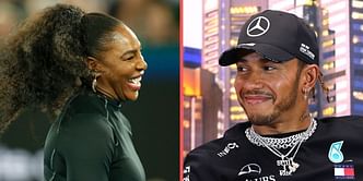 "No idea, I just hold the racquet and go" - Serena Williams jokes with Lewis Hamilton about not knowing her grip type