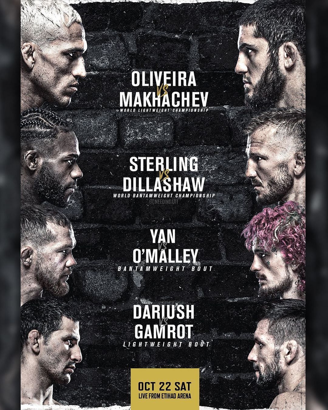 UFC 280 fan-made poster [Image via @needingart on Instagram]