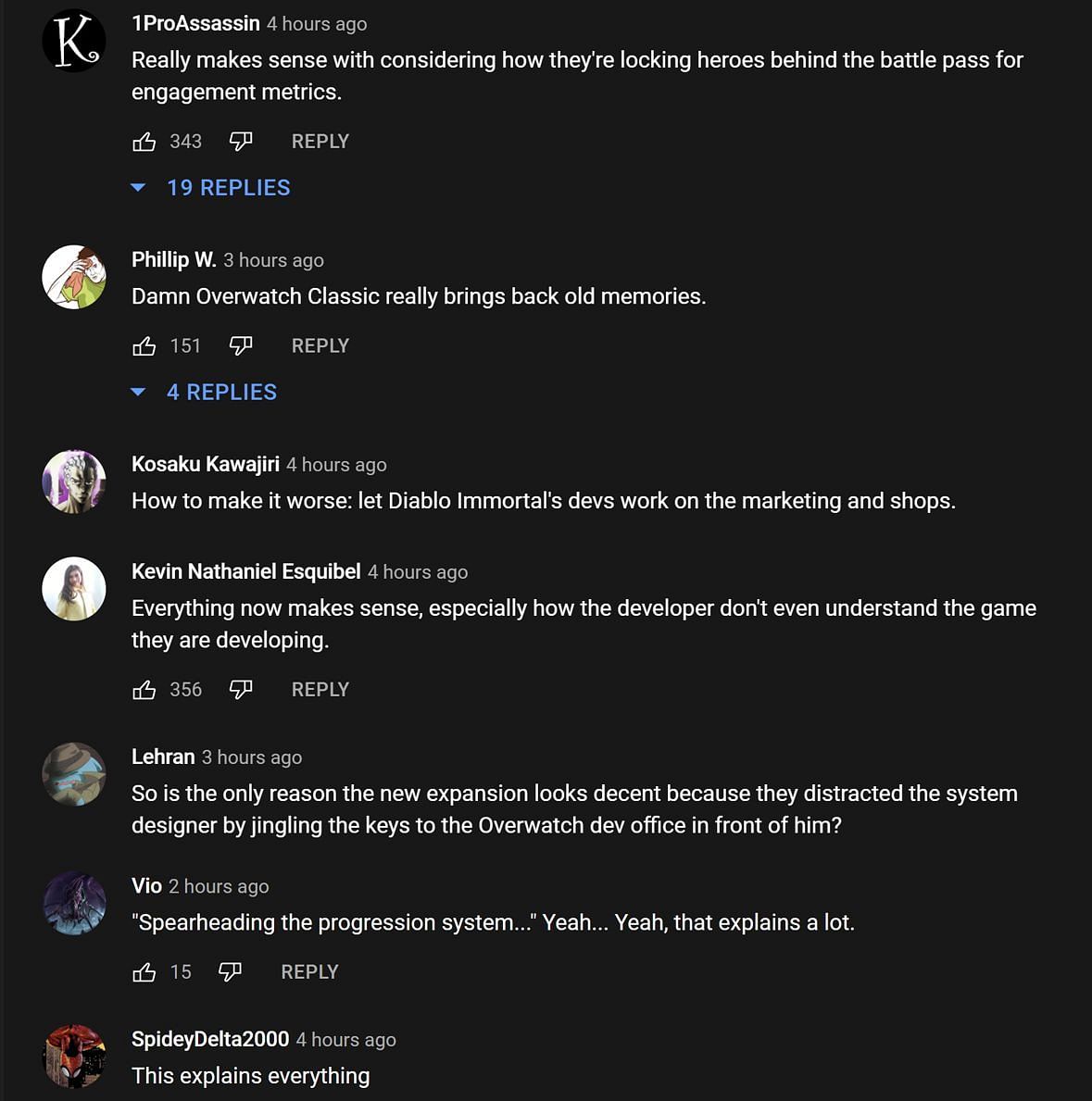 Fans in the YouTube comments section reacting to the streamer&#039;s clip (Images via Asmongold Clips/YouTube)