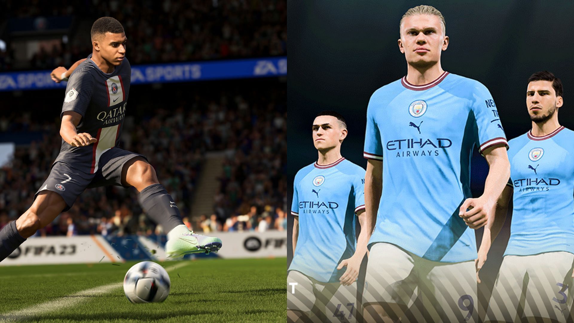 PSG and Manchester City are the two clubs having the most powerful squad (Images via EA Sports)