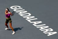 Victoria Azarenka at the 2022 Guadalajara Open.