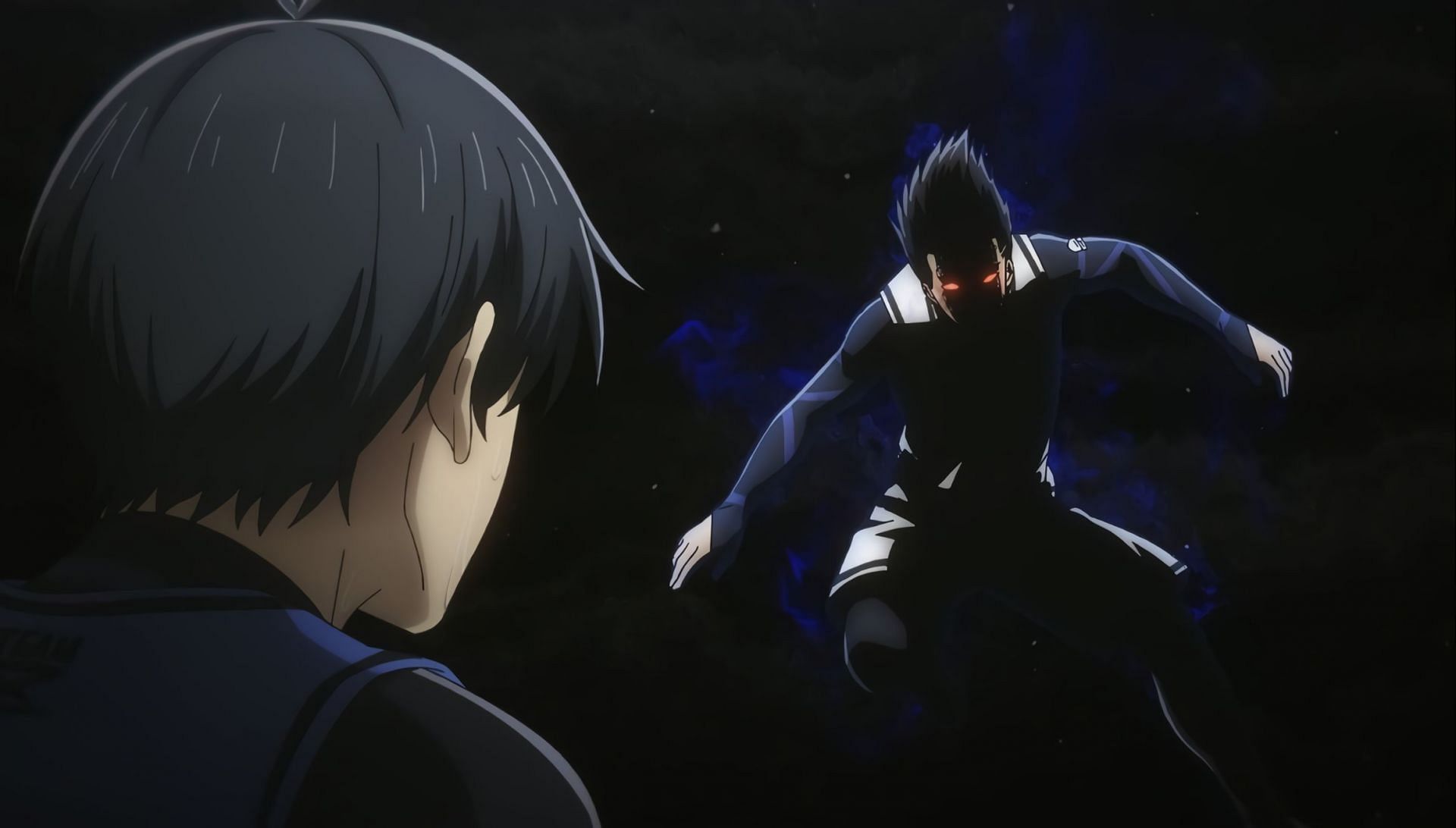 Isagi facing Barou in Blue Lock episode 3 (Image via Maneyuki Kaneshiro, Kodansha)