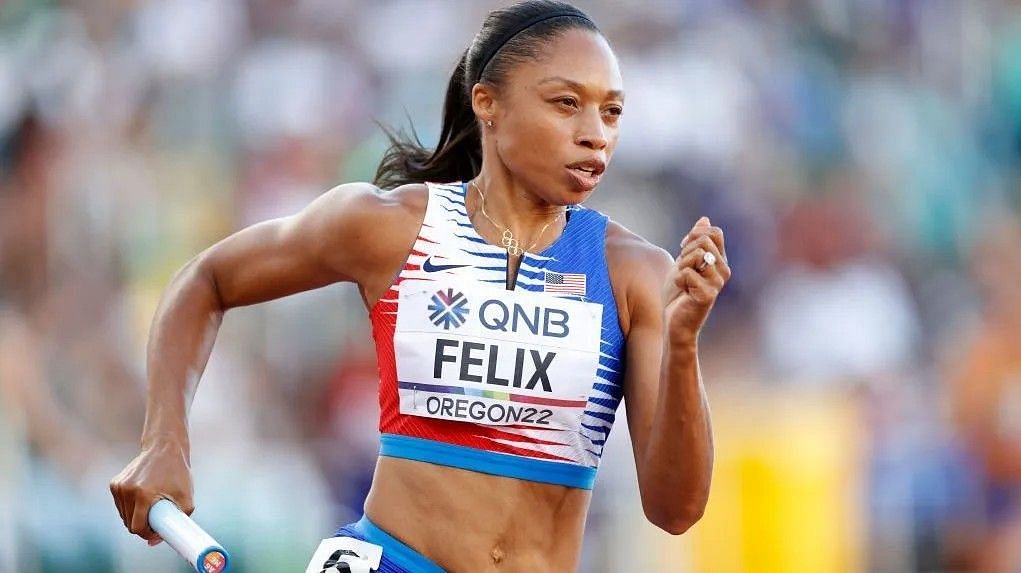 Allyson Felix on the track