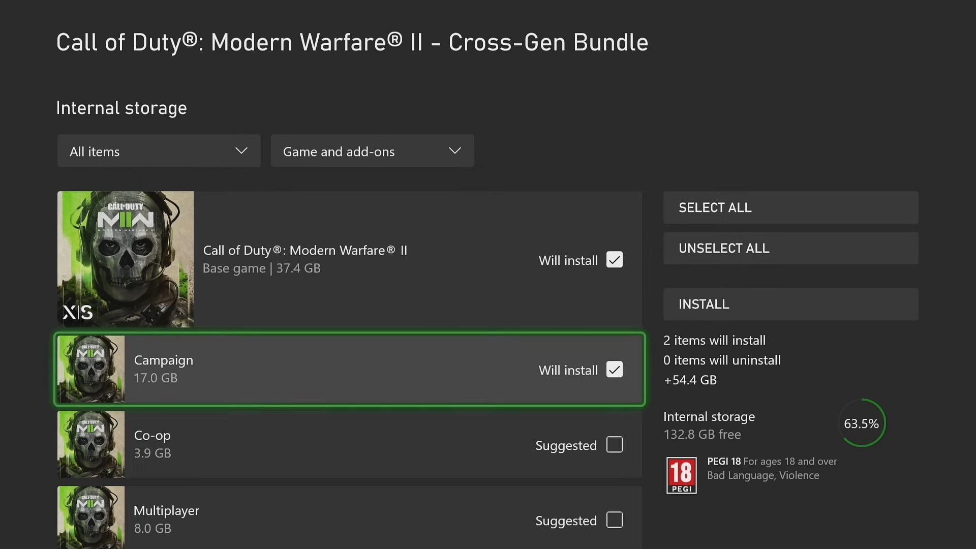 Modern Warfare 2 packs on Xbox (Image via Microsoft)