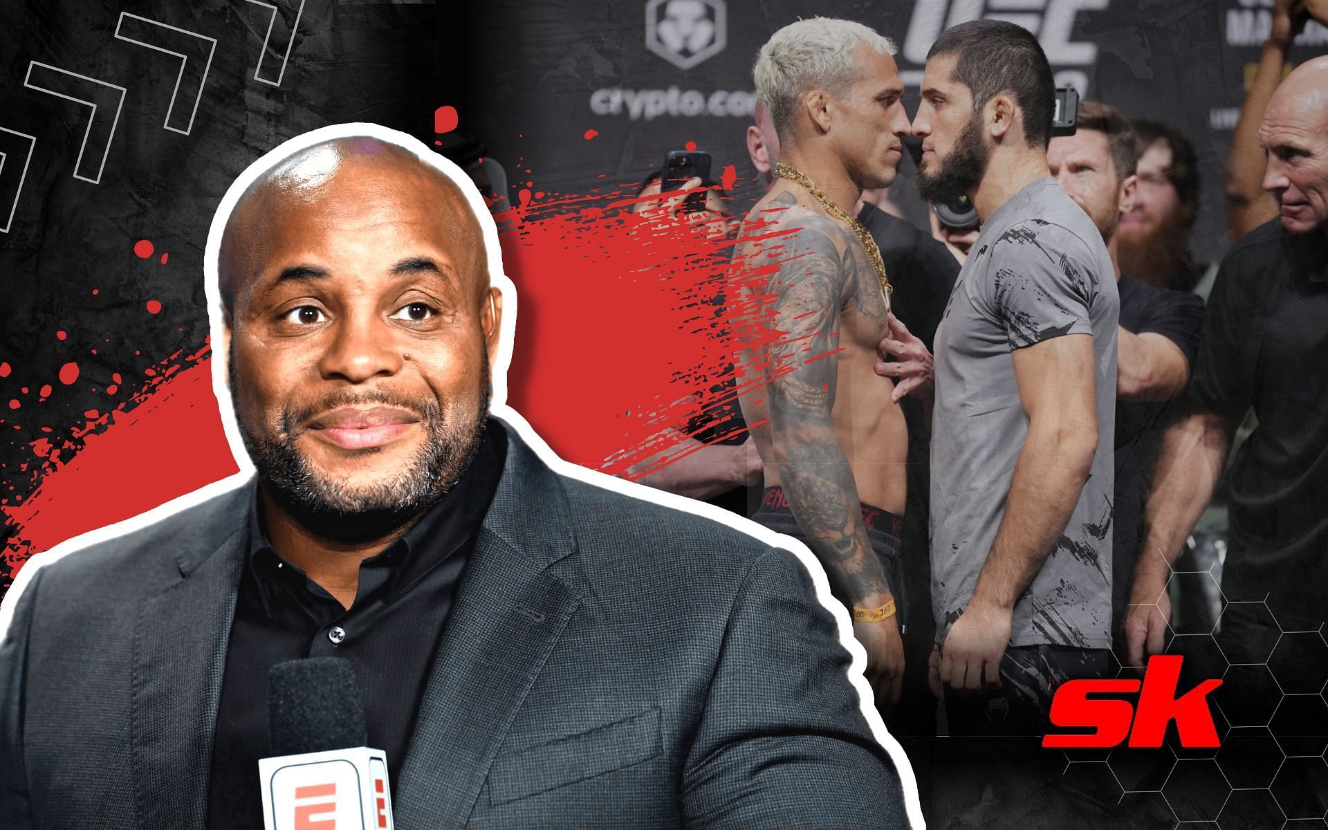 Daniel Cormier on why Islam Makhachev vs. Charles Oliveira is such a massive fight. [Image credits: Getty Images.]