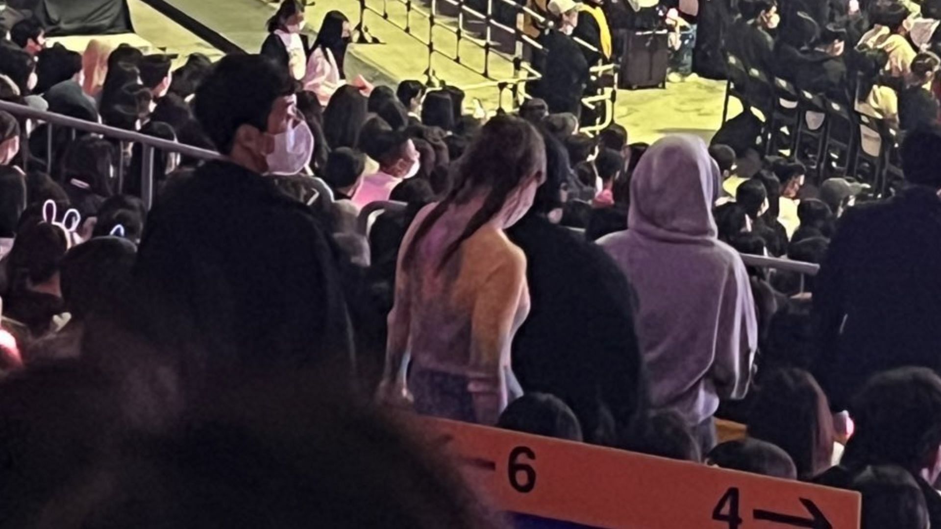 TWICE member Nayeon was also spotted attending BLACKPINK&#039;s concert on day 1 (Image via Twitter/imyeonnz)