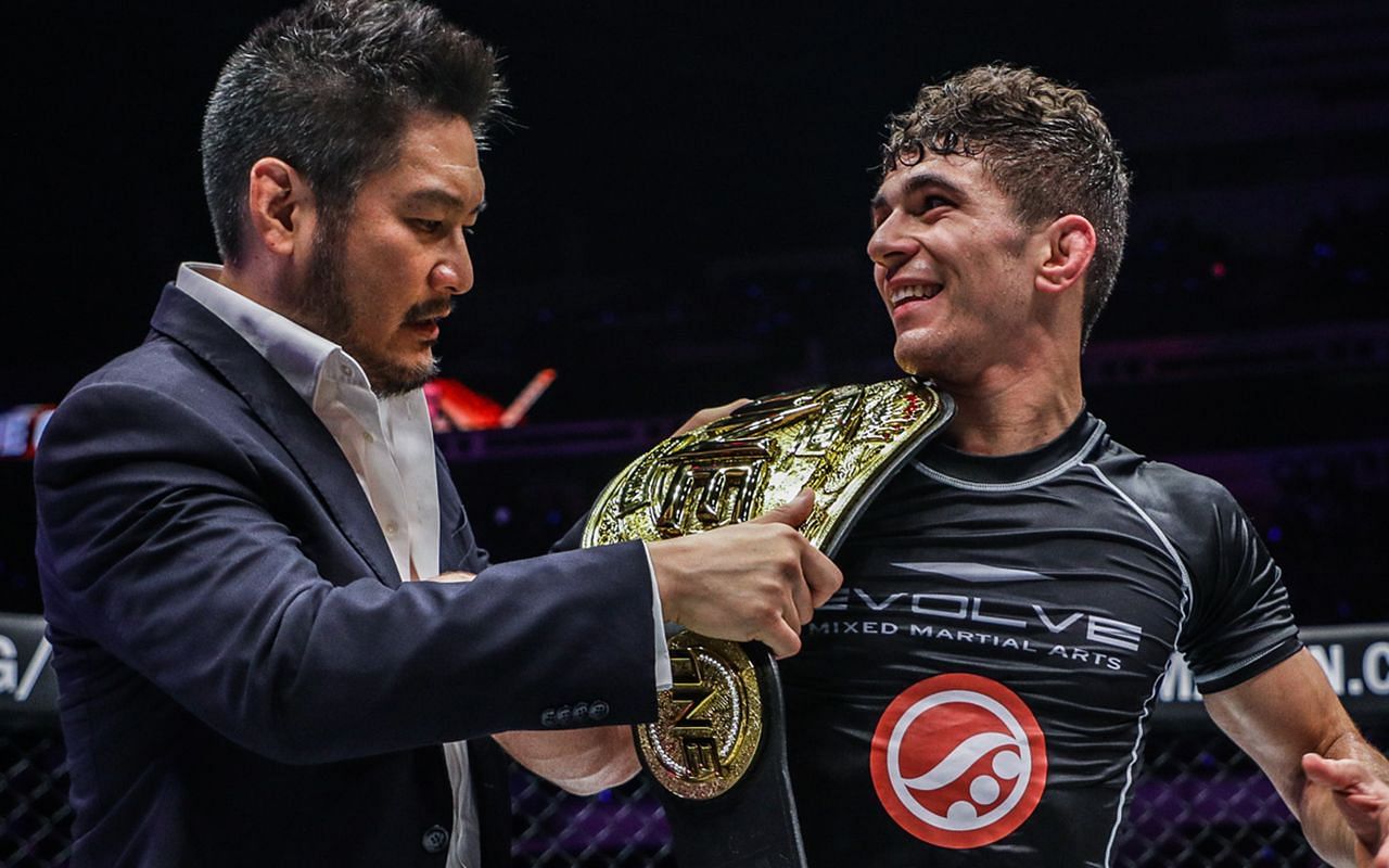 ONE CEO and Chairman Chatri Sityodtong (left) has deep admiration for ONE flyweight submission grappling world champion Mikey Musumeci (right). (Image courtesy of ONE)