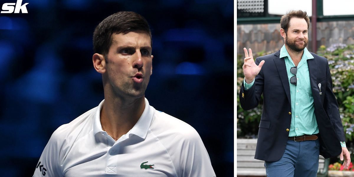 Novak Djokovic (L) and Andy Roddick