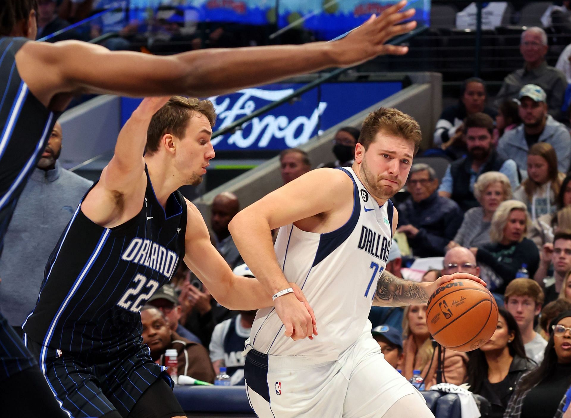 Dallas Mavericks superstar guard Luka Doncic (right)