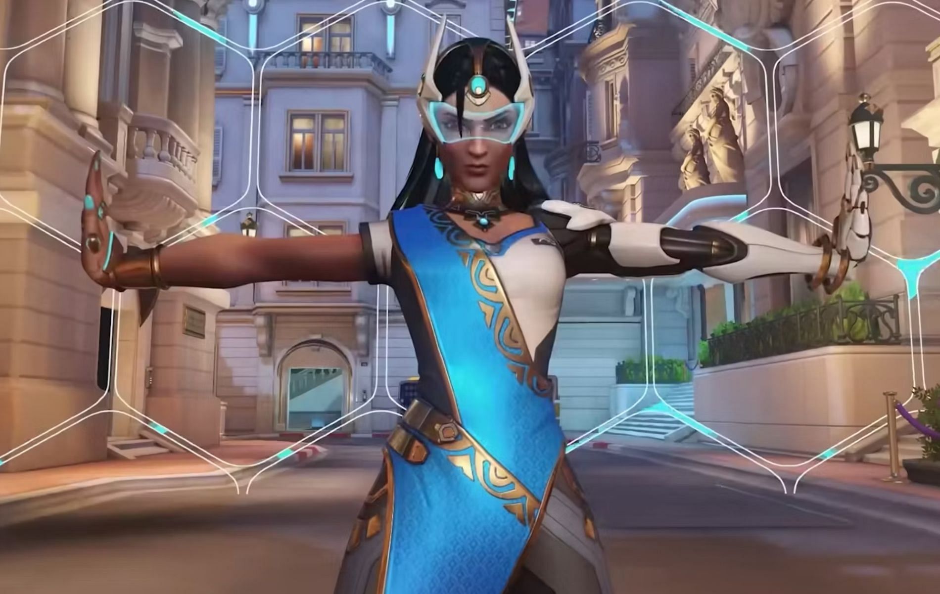 Originally a support hero, Symmetra has gone through many changes over the years in Overwatch history, and now she is one of the most balanced DPS characters (Image via Blizzard Entertainment)