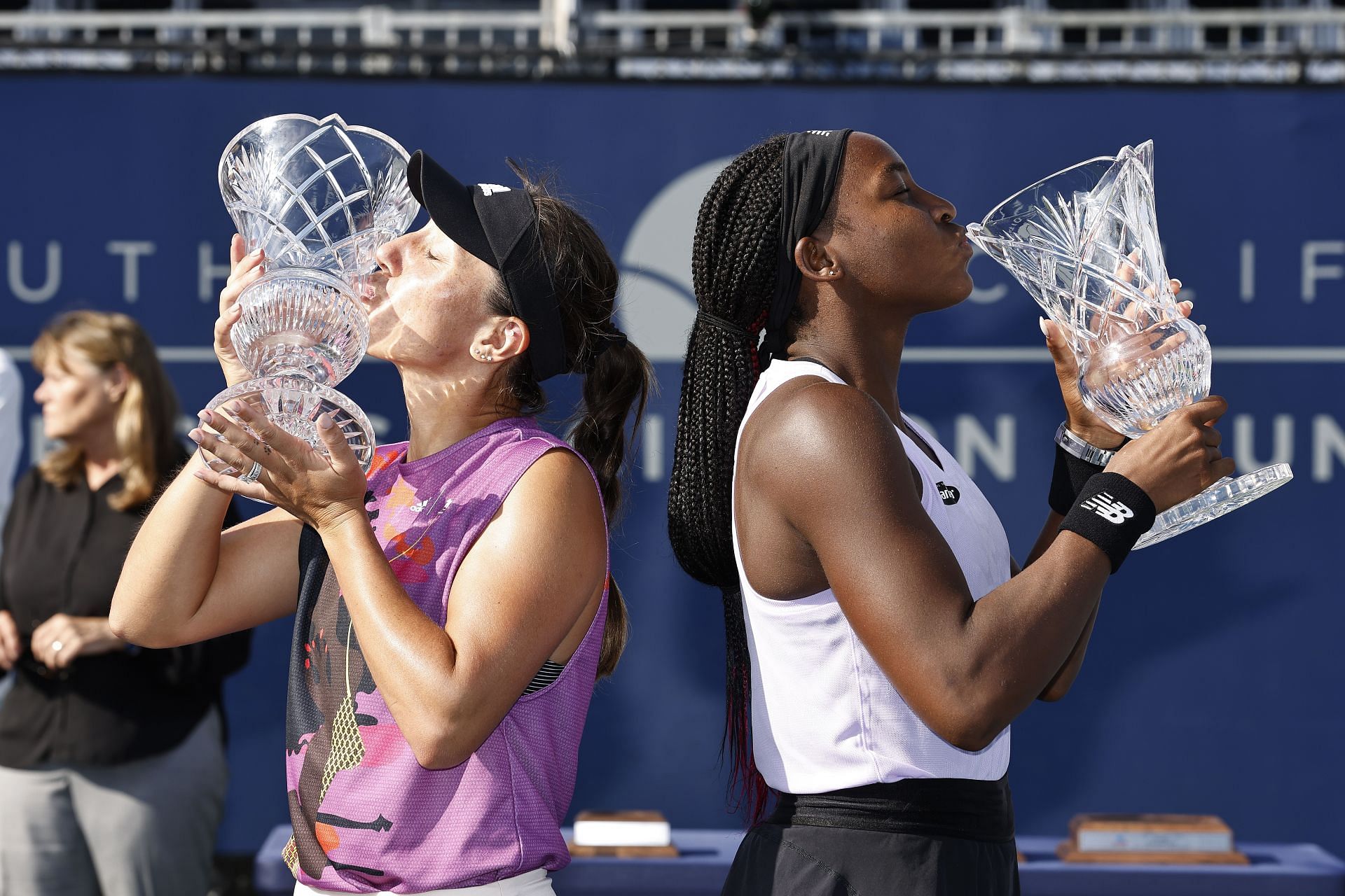 Champions Jessica Pegula (left) and Coco Gauff (right) in San Diego