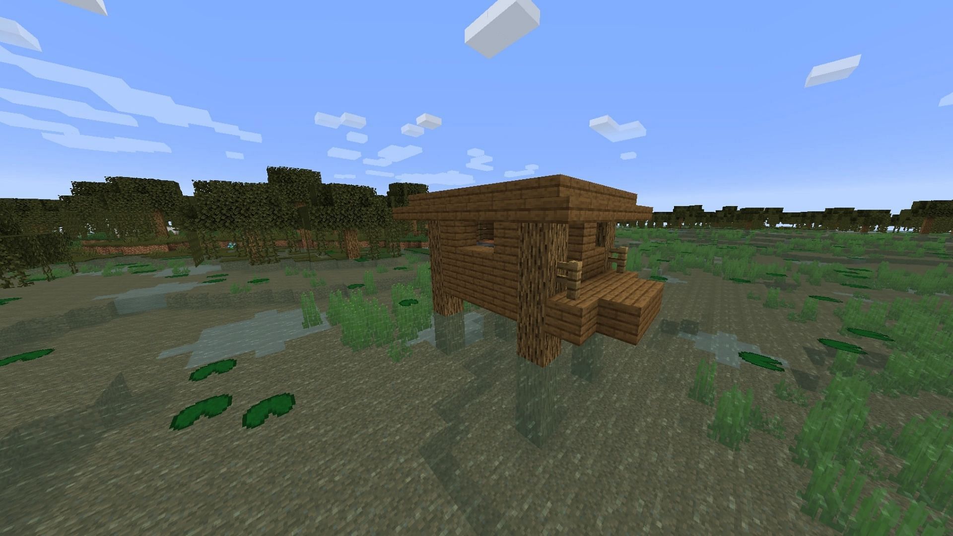 Swamp huts are surprisingly rare in the game (Image via Minecraft Wiki)