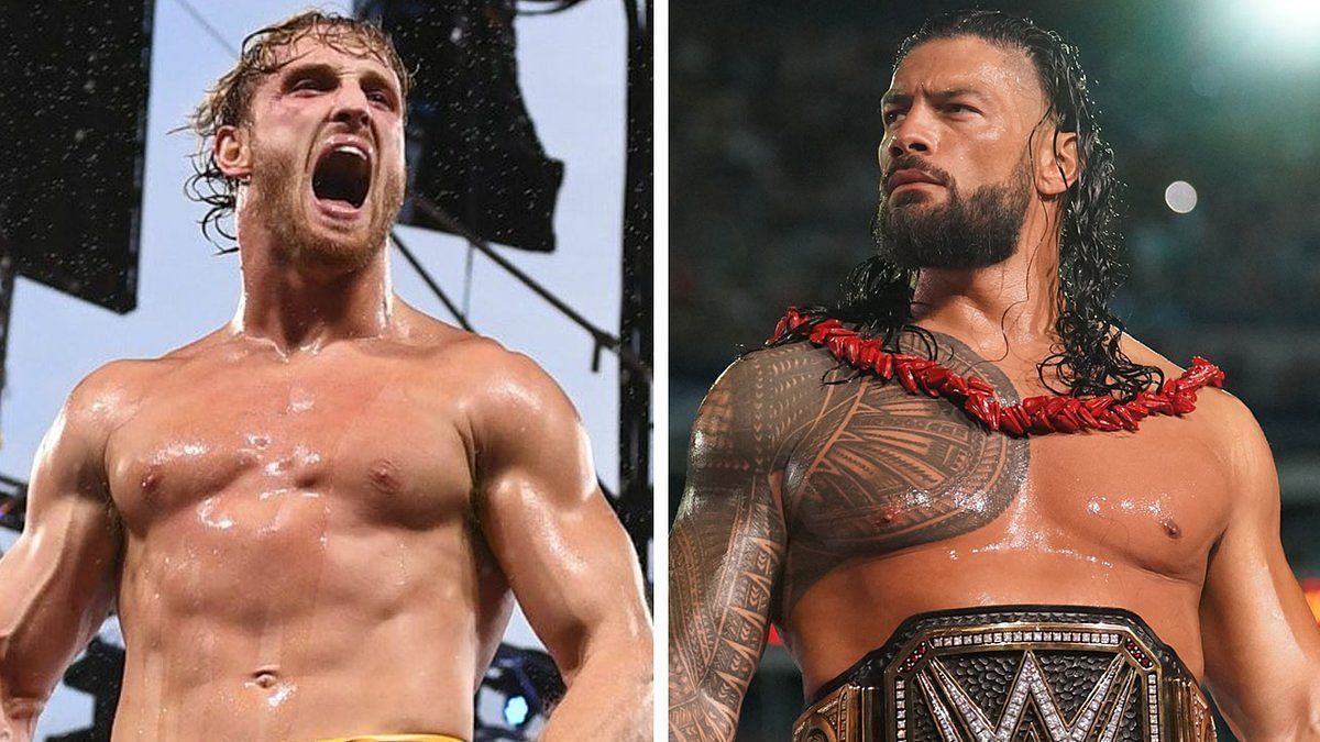 Logan Paul (left); Roman Reigns (right)