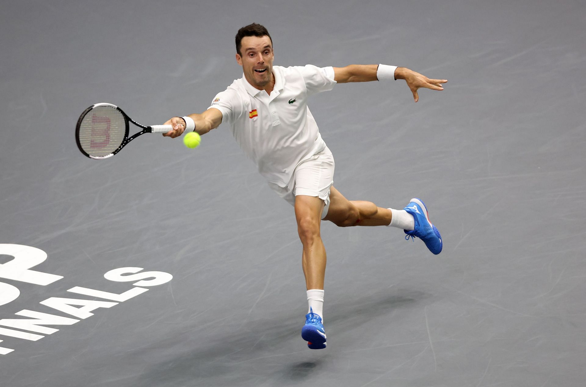 Bautista Agut in action at the 2022 Davis Cup Finals
