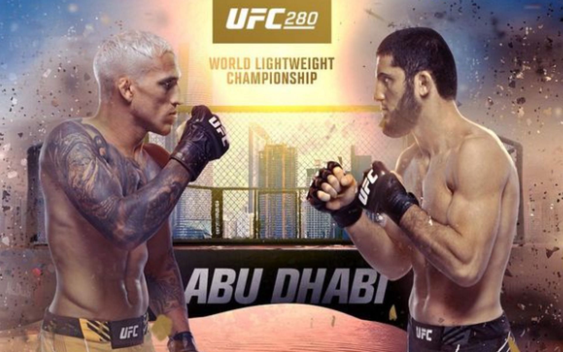 Charles Oliveira vs. Islam Makhachev [Image courtesy of @ufcbtsport on Instagram]