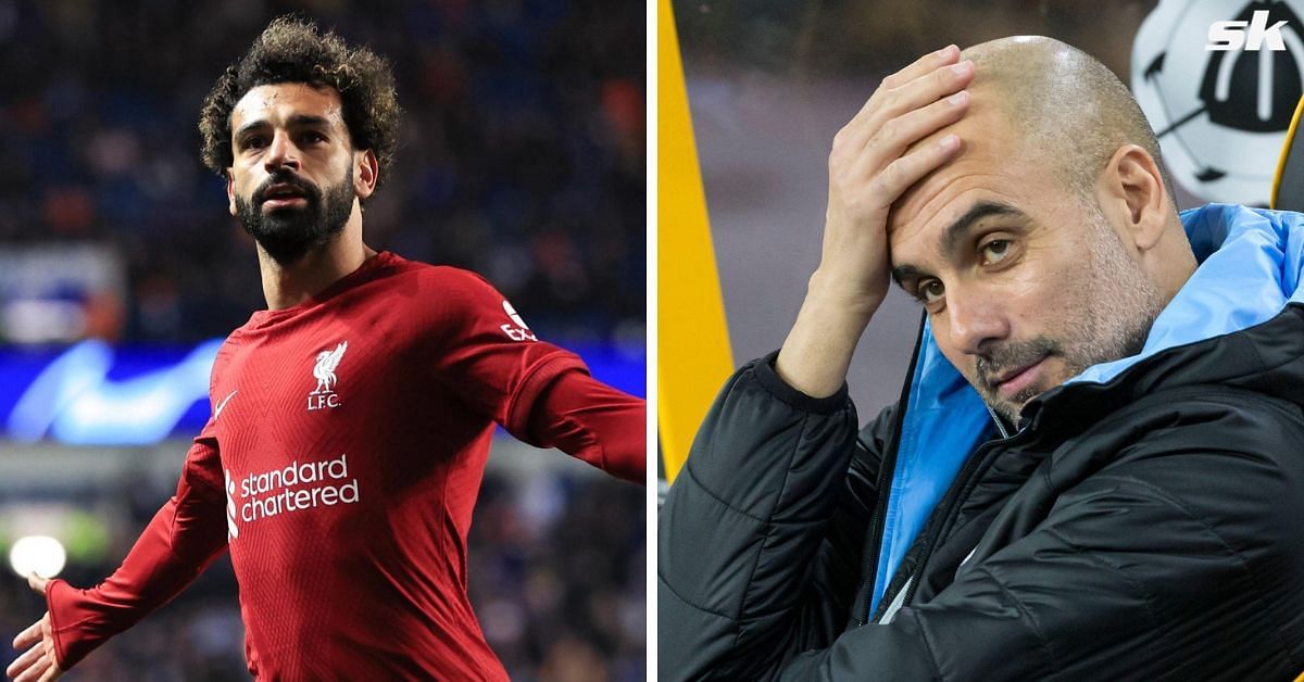 Mohamed Salah (left) and Pep Guardiola (right)